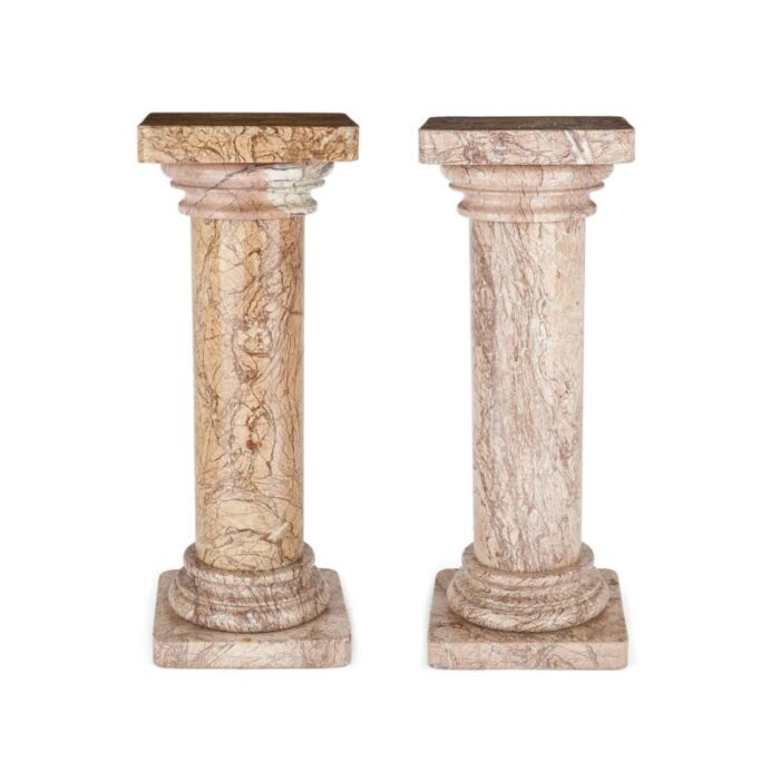 17042 pair french late 19th century marble pedestals 2 master