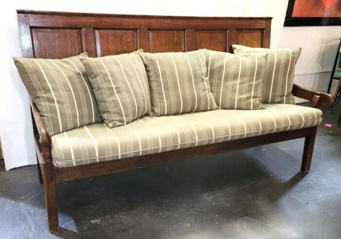 18th century handmade wooden benchsettee with custom cushions 7213