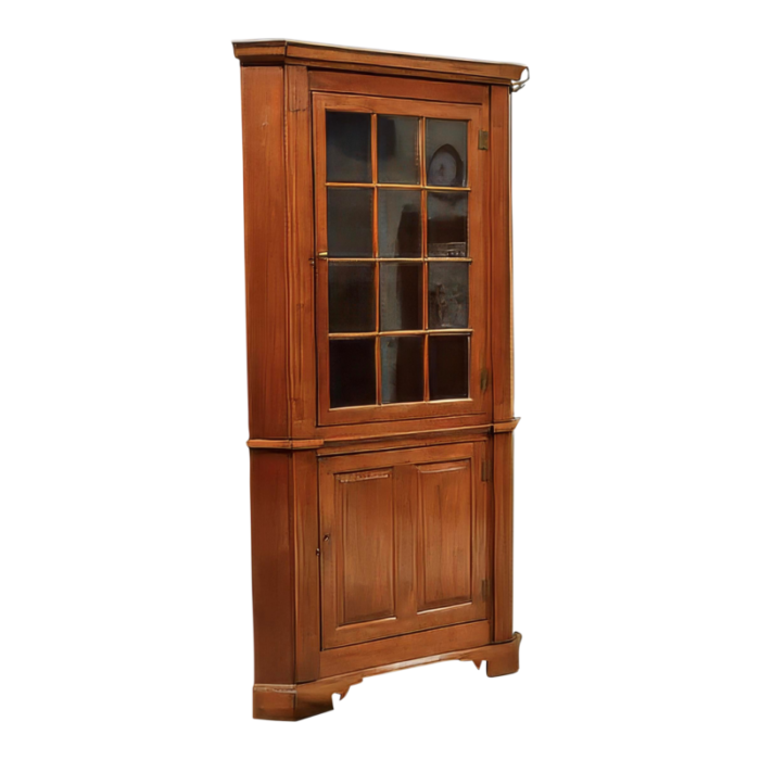 18th century philadelphia fine walnut corner cupboard one piece 9359