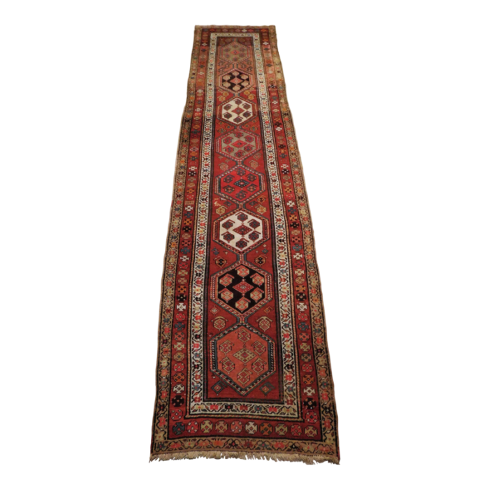 1920s antique persian runner rug 34x 135 3742