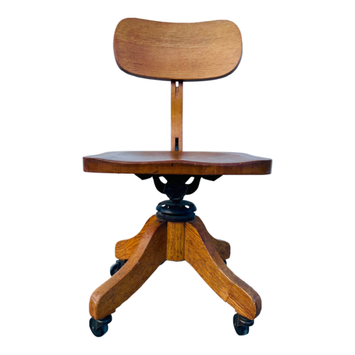 1930s art deco antique wooden typist chair 0999