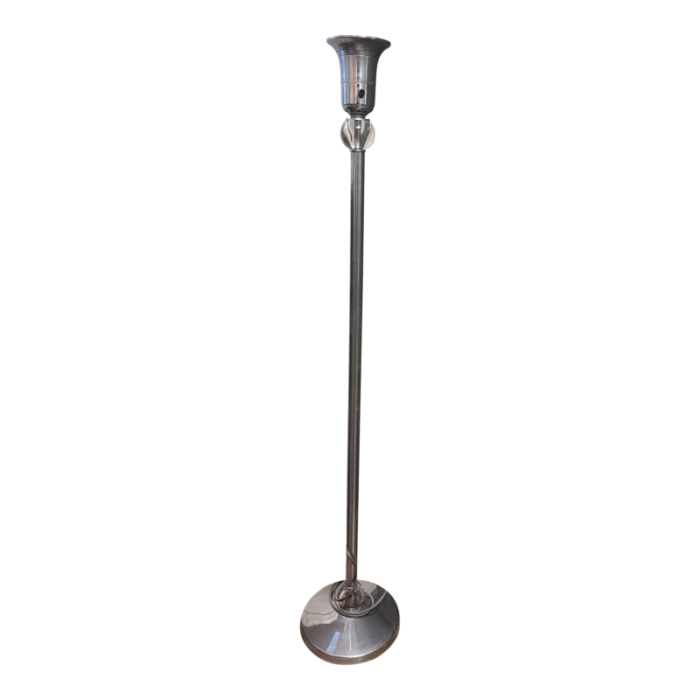 1940s torchiere floor lamp art deco chrome glass 4442