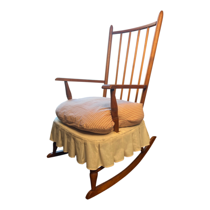 1940s vintage birdcage style skirted rocking chair by rousseau bros gardner massachusetts 1875