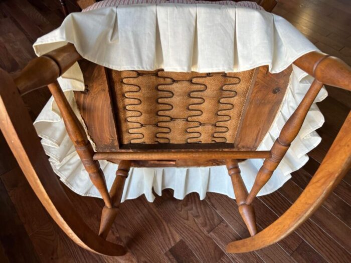 1940s vintage birdcage style skirted rocking chair by rousseau bros gardner massachusetts 5939