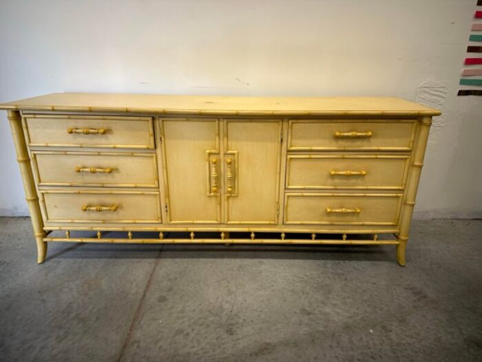 1950s century faux bamboo 9 drawer dresser 3128