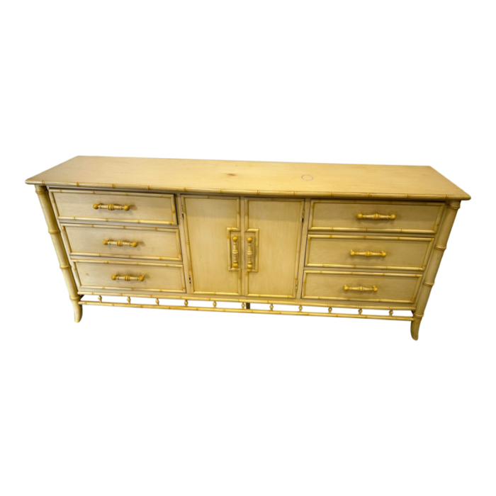 1950s century faux bamboo 9 drawer dresser 4141