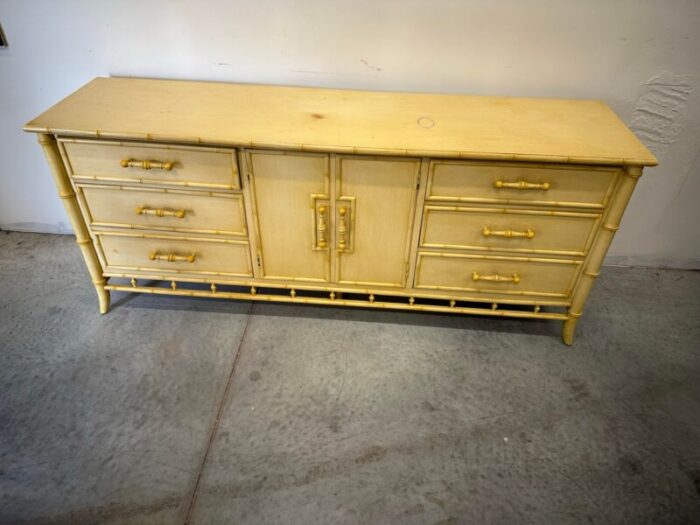 1950s century faux bamboo 9 drawer dresser 8046