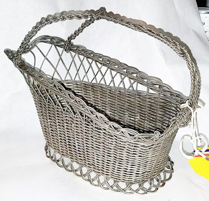 1950s french wire wine caddy pourer basket 3388