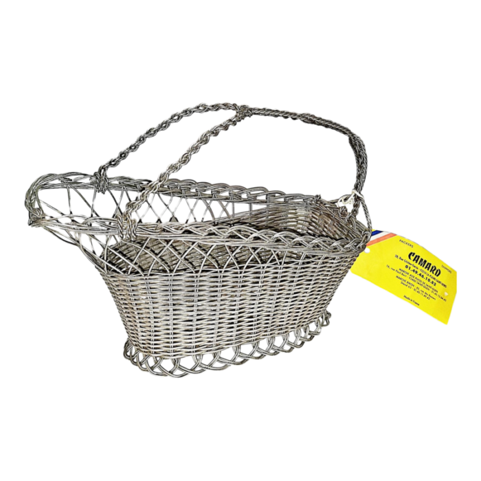 1950s french wire wine caddy pourer basket 6444