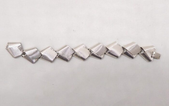 1950s vintage signed napier sterling silver modernist link bracelet 0514