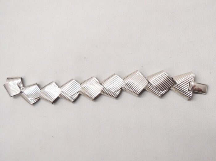 1950s vintage signed napier sterling silver modernist link bracelet 4340