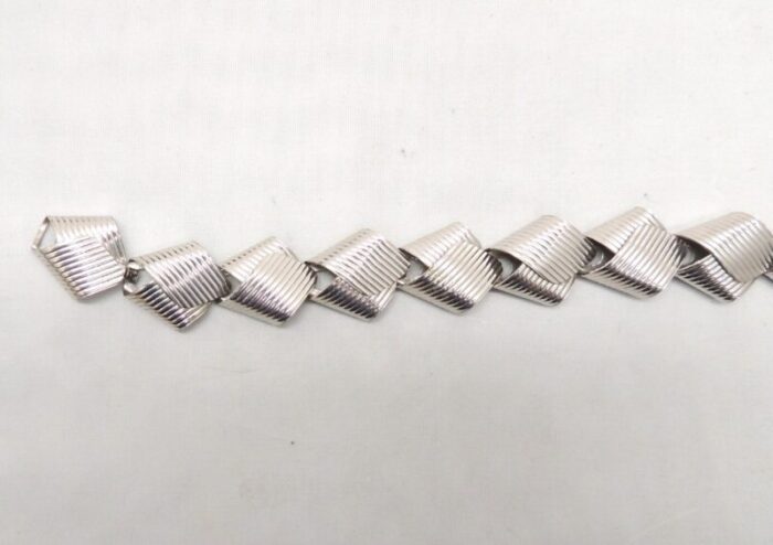 1950s vintage signed napier sterling silver modernist link bracelet 7253