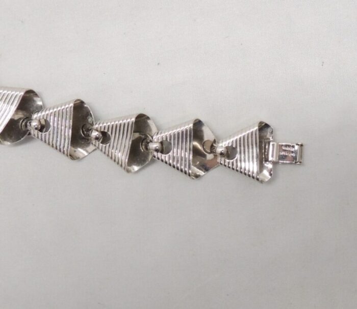 1950s vintage signed napier sterling silver modernist link bracelet 8989