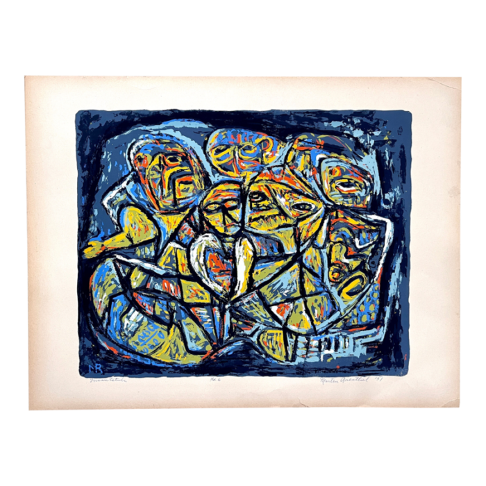 1951 incantation 6 abstract expressionist serigraph by martin rosenthal 8167