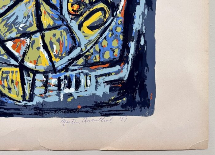 1951 incantation 6 abstract expressionist serigraph by martin rosenthal 8997