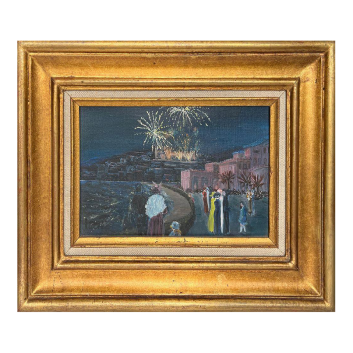 1960 odette perret tullia fireworks in cannes oil on canvas 5709