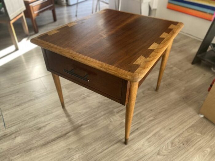 1960s acclaim dovetail occasional table with drawer by andre bus for lane 1529