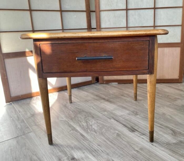 1960s acclaim dovetail occasional table with drawer by andre bus for lane 5998