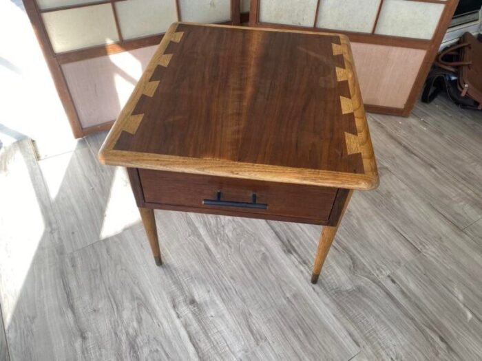 1960s acclaim dovetail occasional table with drawer by andre bus for lane 8115