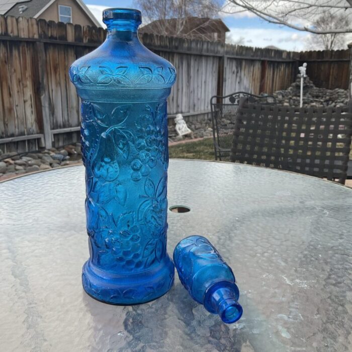 1960s electric blue empoli bottle with stopper 3157