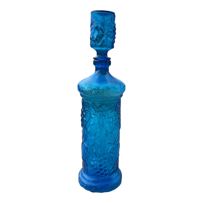 1960s electric blue empoli bottle with stopper 5974