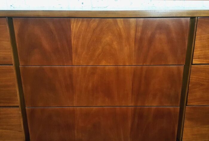 1960s slick vintage original mid century modern long low 9 drawer dresser 5226