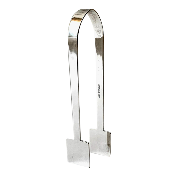 1960s square minimalist sterling silver sugar cube tongs 5345