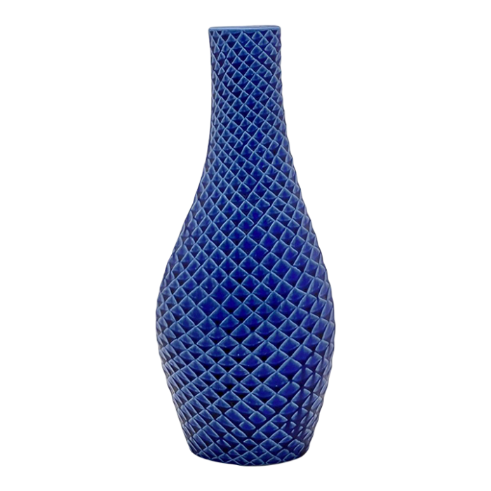 1960s stig lindberg large blue fjall vase for gustavsberg sweden 5533