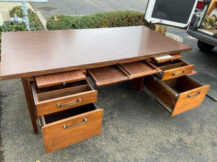 1960s vintage mid century modern executive desk 2353