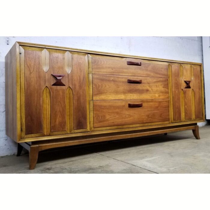 1960s vintage walnut rosewood original mid century modern credenza buffet 8464