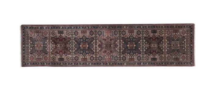 1970s anatolian hand knotted runner rug 4245