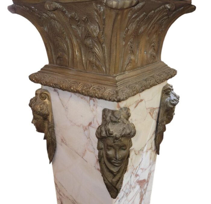 1970s english style marble and bronze stand 6345