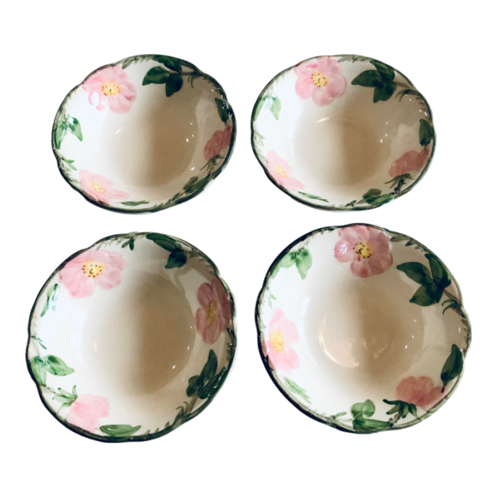 1970s franciscan china desert rose pattern dessertfruit bowls set of 4 0957