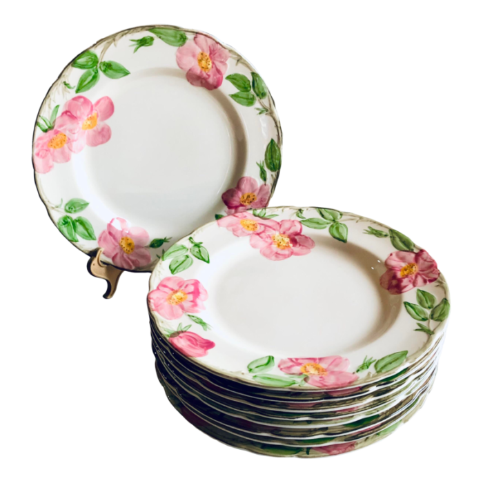 1970s franciscan china desert rose pattern plates set of 9 3966