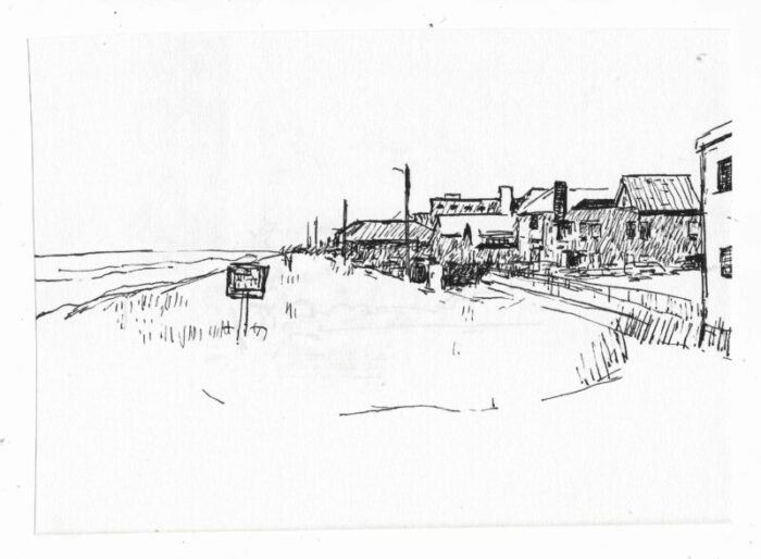 1970s hayward cirker beach town drawing 8609