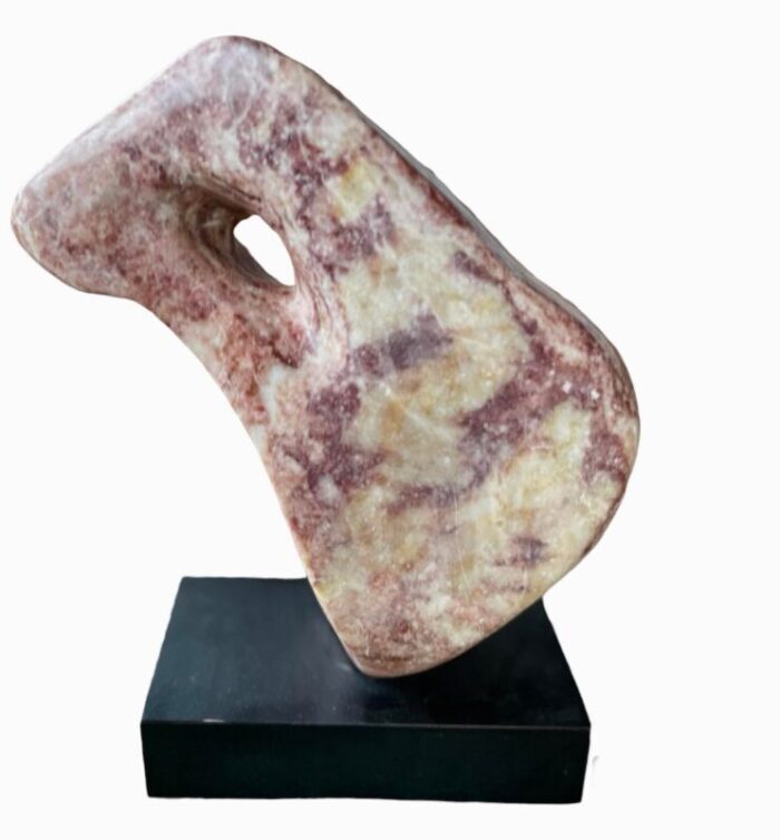 1970s large abstract sculpture in red marble 6636