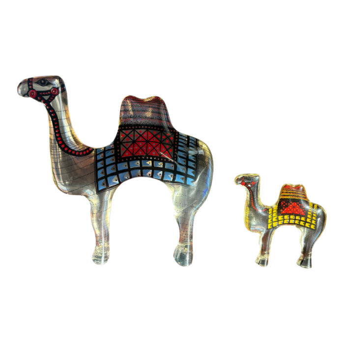 1970s palatnik large and small camel figurines set of 2 9004