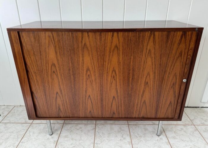 1970s vintage danish modern rosewood office cabinet by nipu mobler 8294