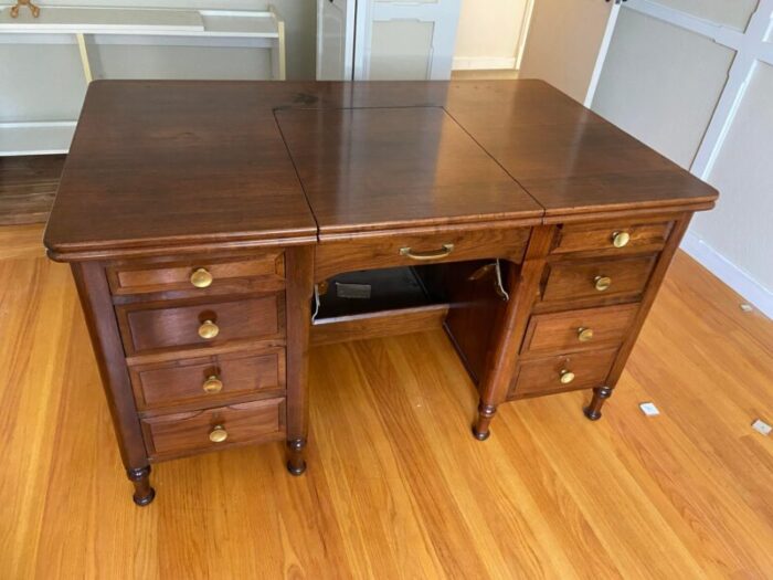 1970s vintage mid century modern wooden desk 2106