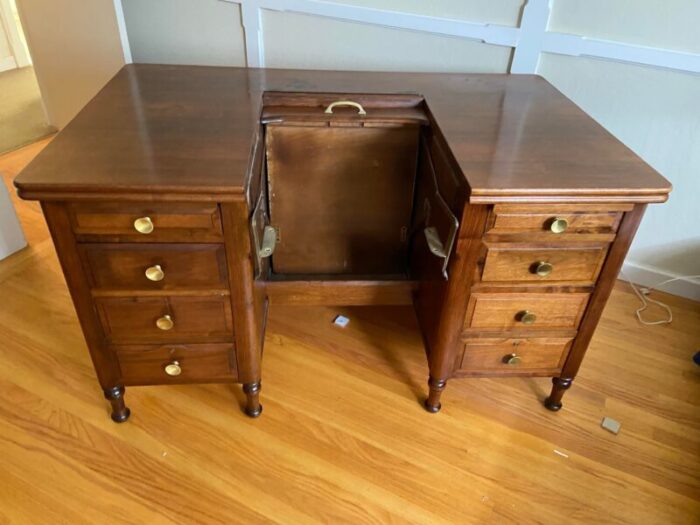 1970s vintage mid century modern wooden desk 3772