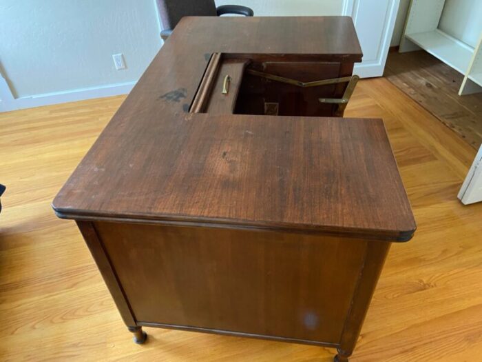 1970s vintage mid century modern wooden desk 8398