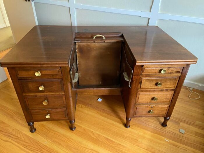 1970s vintage mid century modern wooden desk 9104