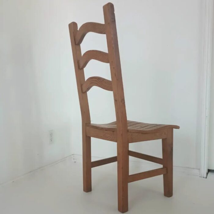 1970s vintage pine ladder back dining chairs set of 6 2375