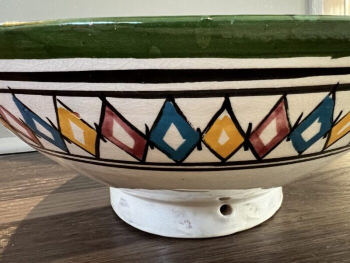 1980s handmade signed safi morocco serving bowl 1787