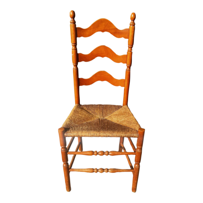 1980s rush ladderback chair 0255