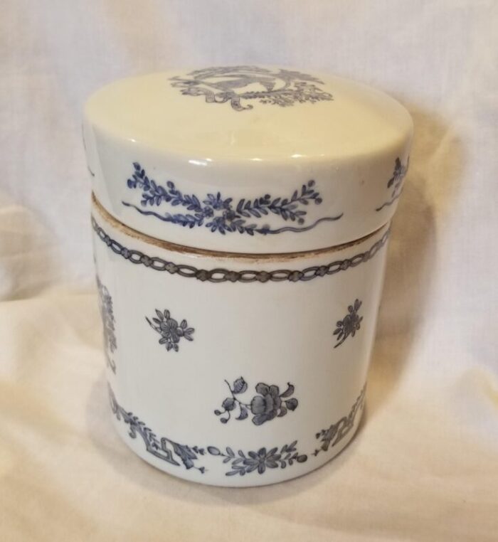 1980s vintage blue and white porcelain canister ethan allen home collection 9960