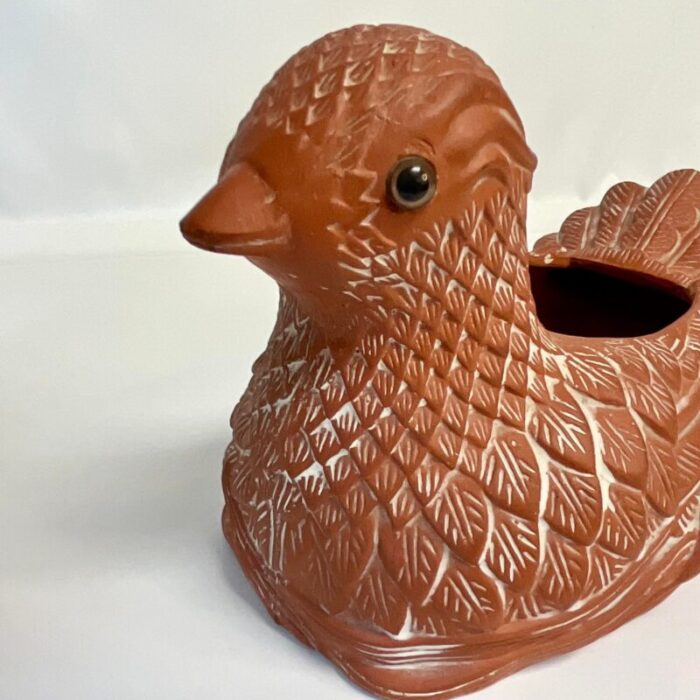 1980s vintage coastal trompe loeil terra cotta bird planter 2486