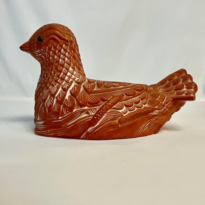 1980s vintage coastal trompe loeil terra cotta bird planter 2873