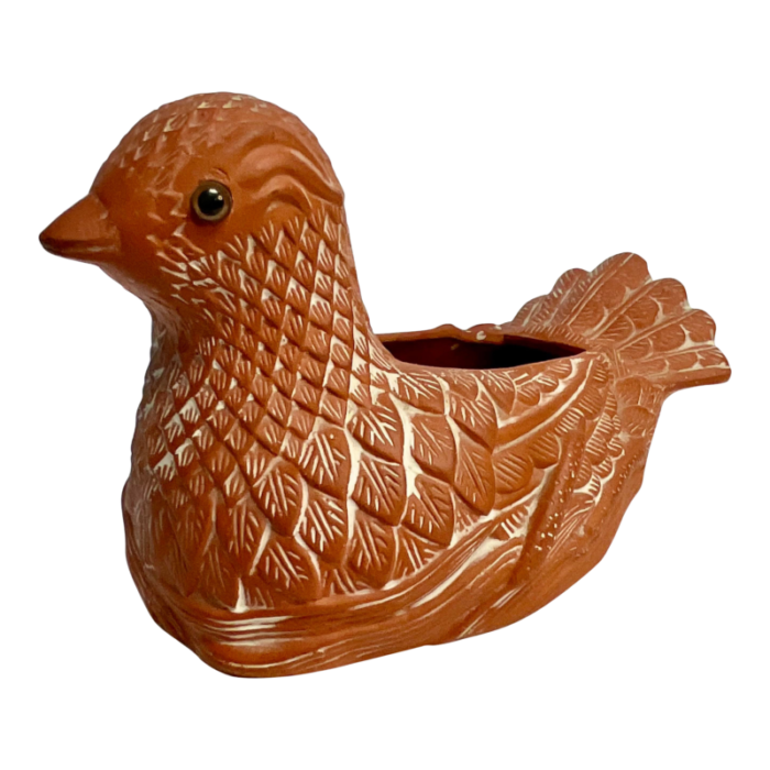 1980s vintage coastal trompe loeil terra cotta bird planter 8902