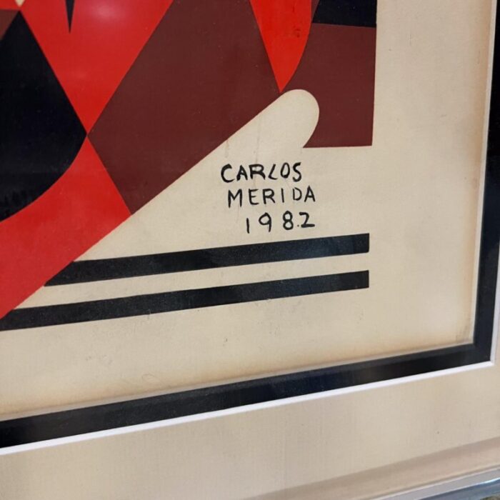 1982 carlos merida modernist artwork cubist pre columbian 6475